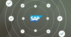 sap logo in a network of check marks