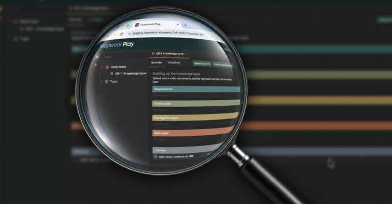 Magnifying glass over Playwright test data